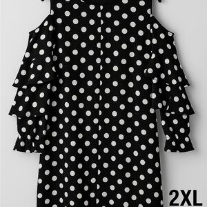 Polka Dot Cold Shoulder Kids Dress